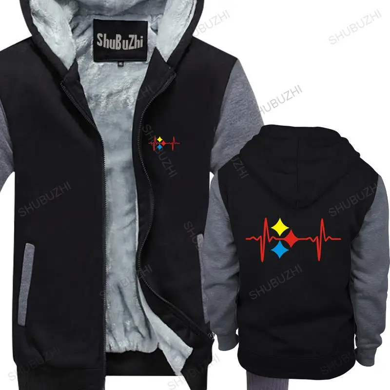 

new arrived men hoodies winter Scoatlers Heart Beat Custom cotton fleece jacket for man thick hoody male coat