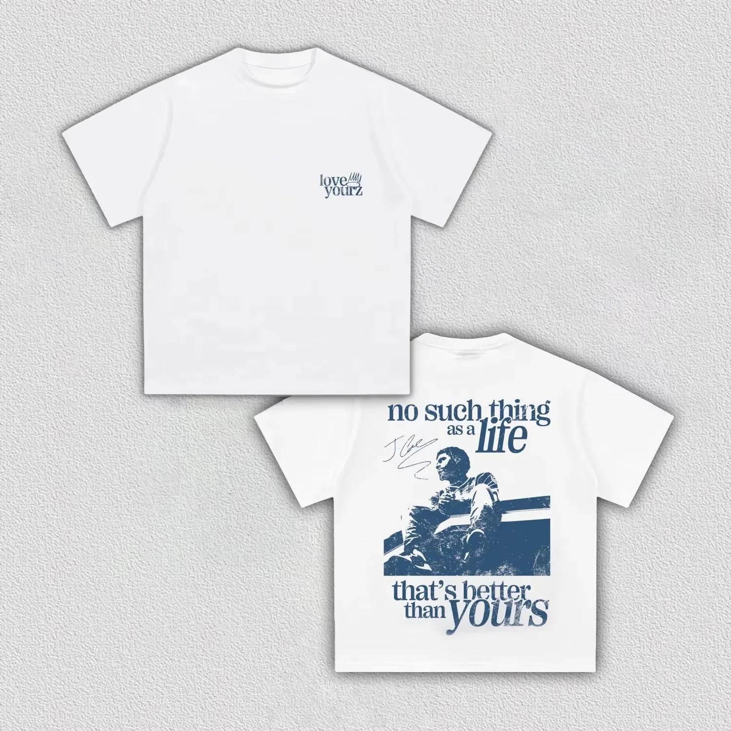No life pattern T-shirt for men and women, retro hip-hop rap street wear, oversized T-shirt