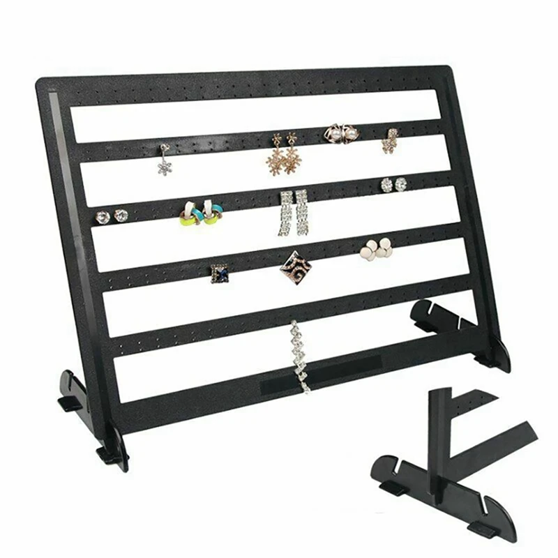 NEW-4X بسيط 240 ثقوب مجوهرات المنظم حامل البلاستيك الأسود حامل القرط أقراط الموضة رف شاشة رف المجوهرات #5