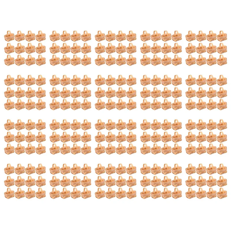 

【Berserkk】240Pcs Wood Chip Mini Baskets Manual Woven Baskets Ornaments Candy Storage Box