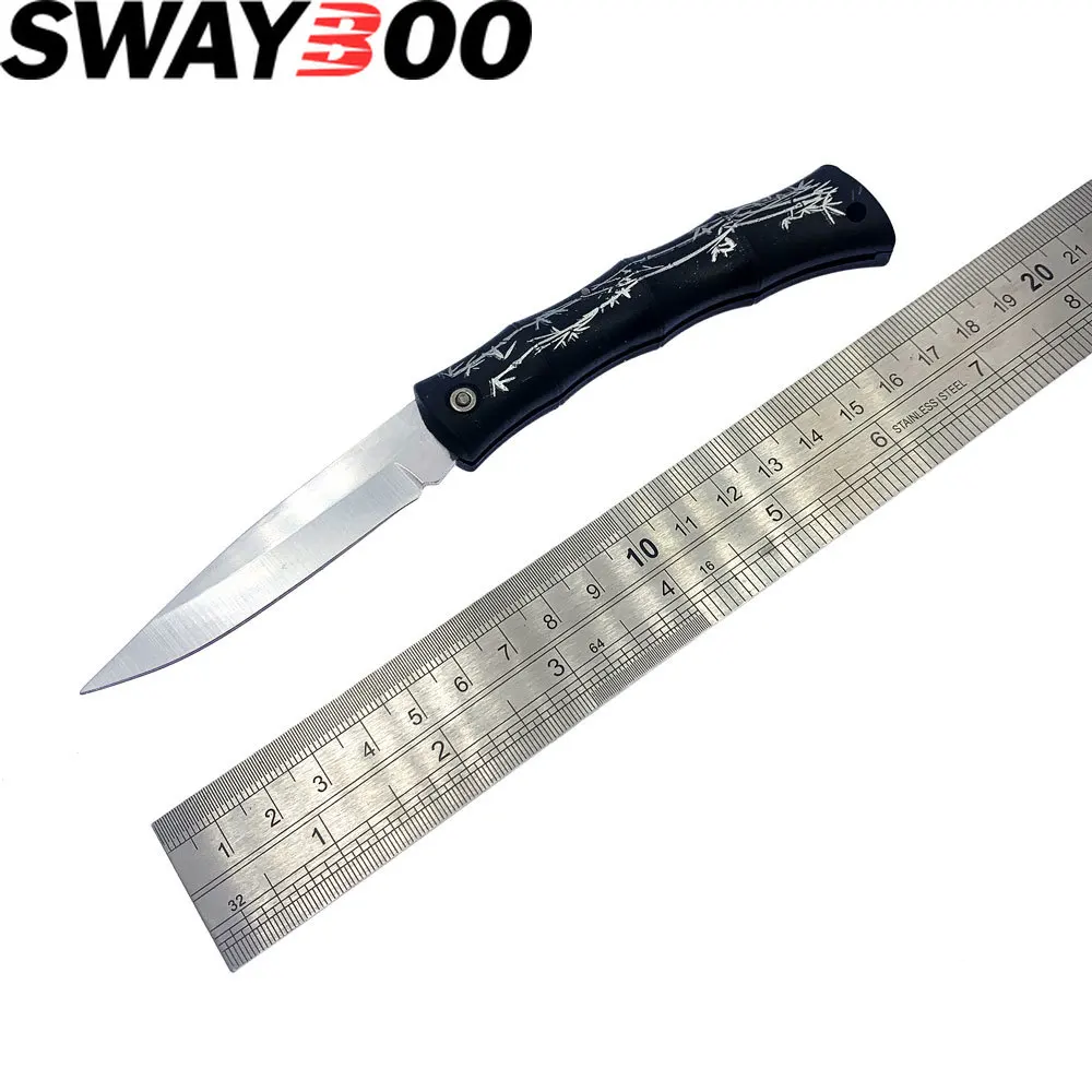 Swayboo New Outdoor Utility Knife Pocket Survival Camping  Stainless Steel ABS Handle Folding Paring  Knife EDC Tool