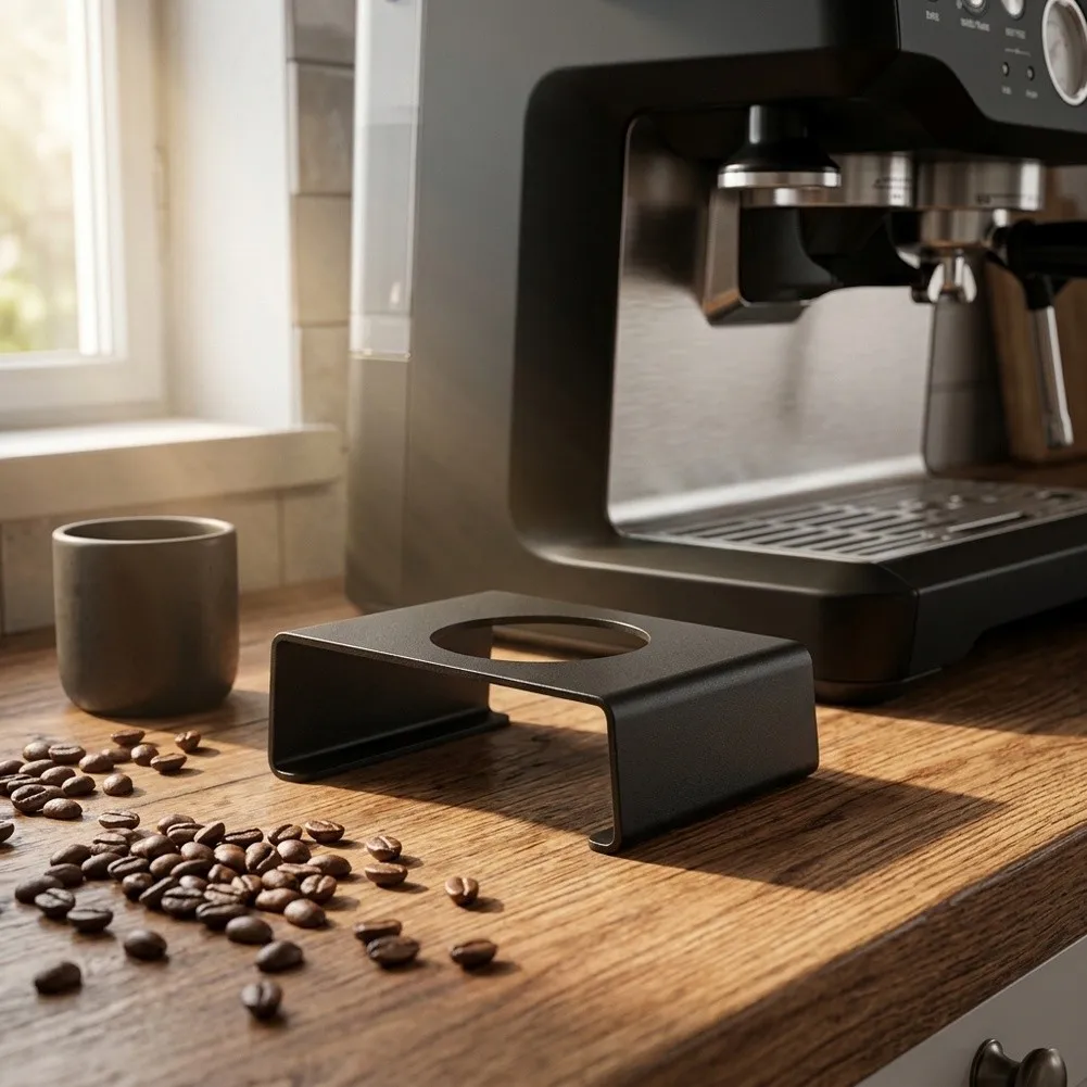 Grinder Catch Cup Stand 10*7*3.6cm Dosing Tray Fixed Bracket Stainless Steel Construction Non-slip Stable Base