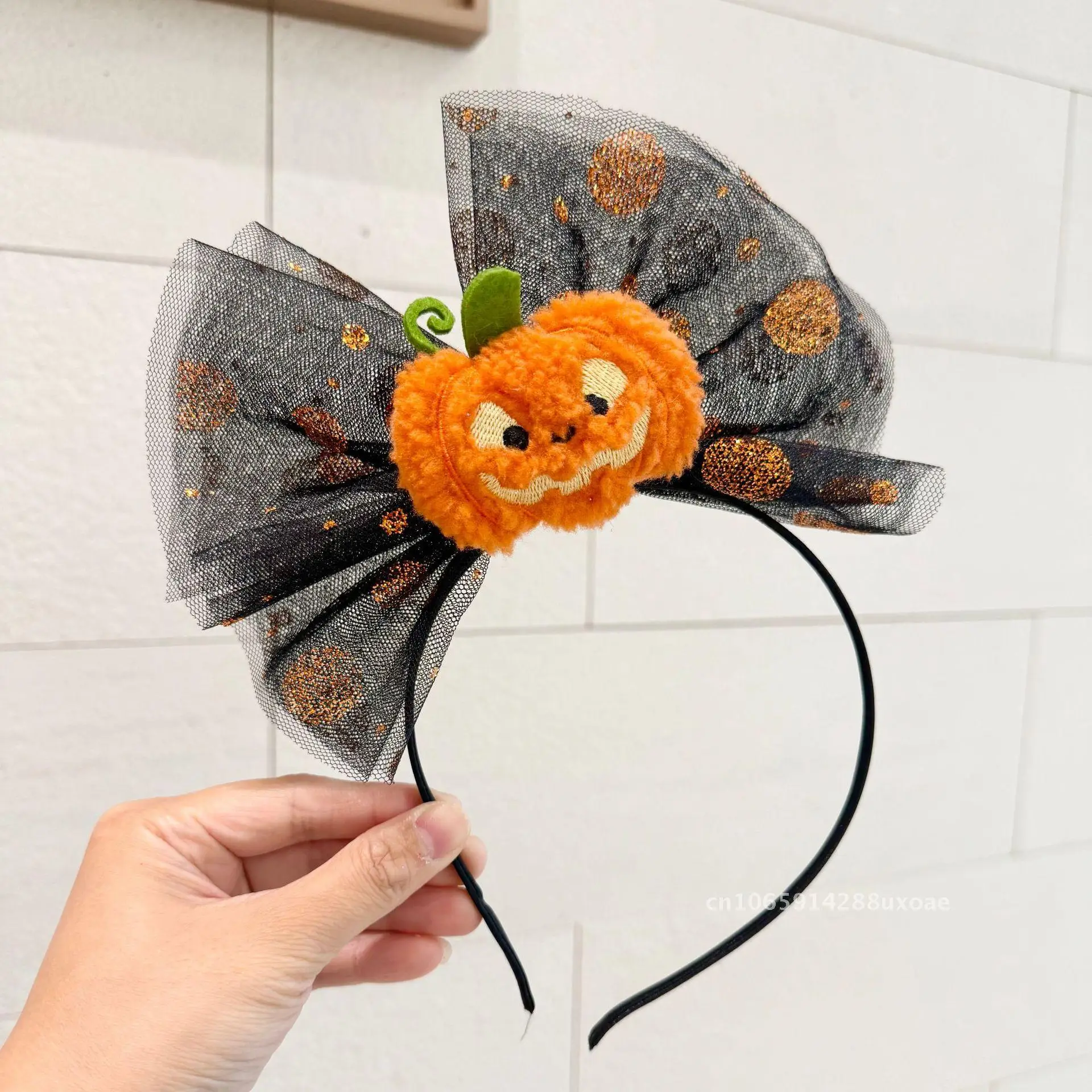 

New Halloween Hair Band Hair Card Ghost Festival Halloween Hair Accessories Pumpkin Ghost Mesh Headband Photo Props