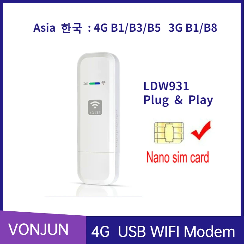 LDW931 Router scheda Nano Sim 4G Dongle WIFI Hotspot mobile Modem LTE