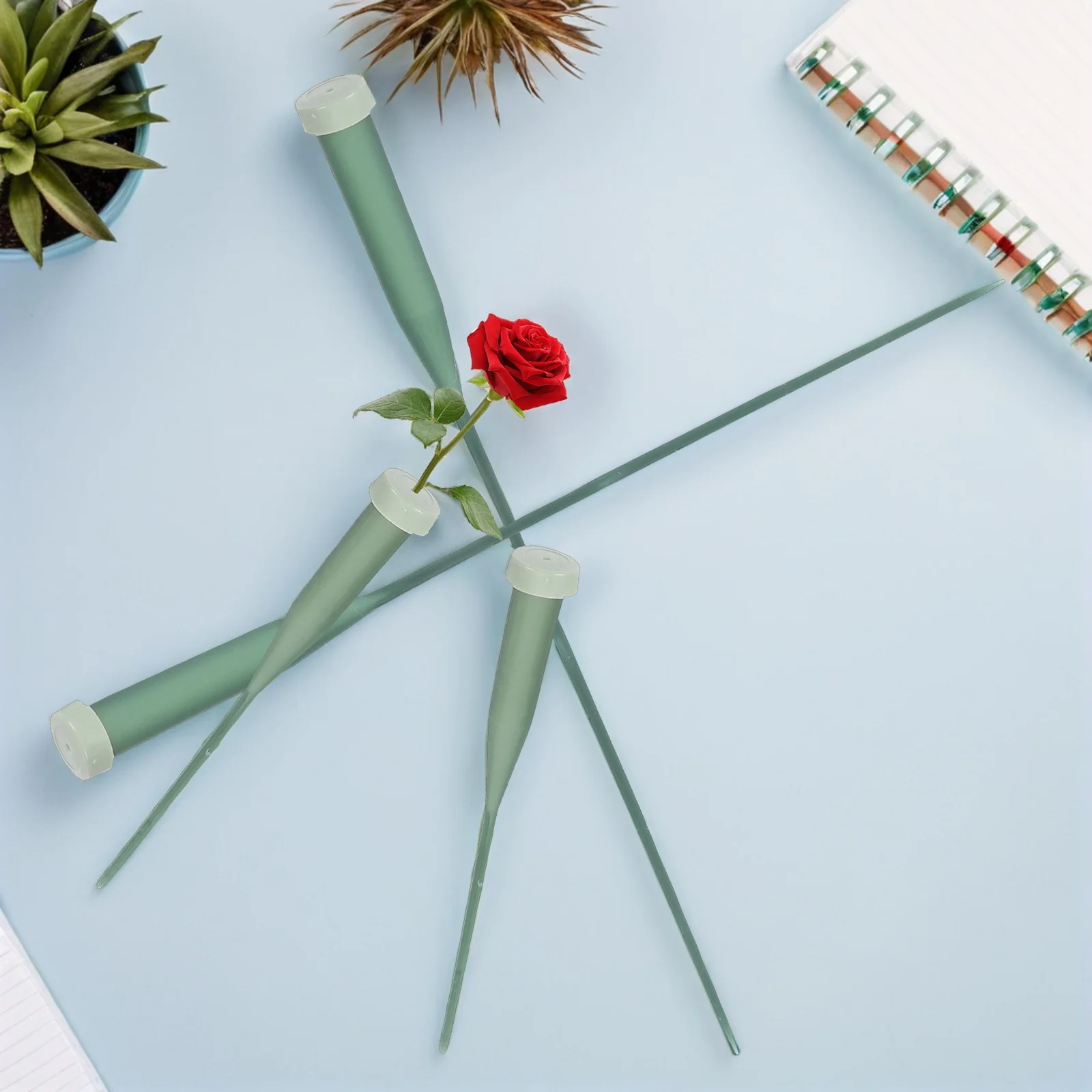 50 Uds. Tubos de flores portátiles, viales de agua florales frescas, tapa a prueba de fugas, decoración para viajes, oficina y exteriores, tubos de flores para flores frescas