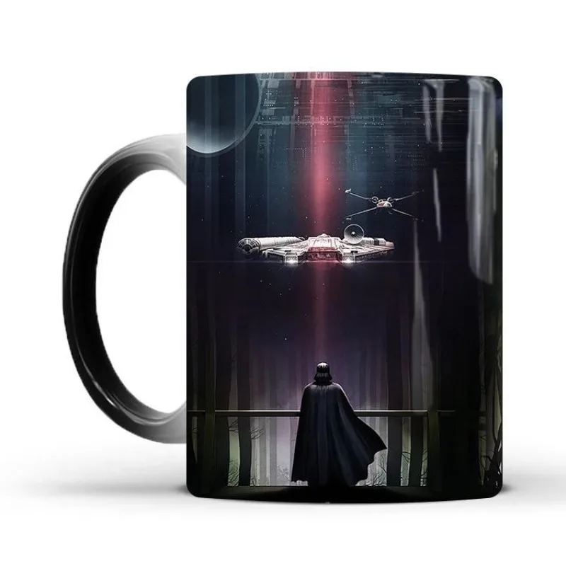 New Star Wars Animation Creative Vader Yodal Luke Color Changing Mug Personalized Ceramic Thermal Gradient Magic Coffee Cup Gift