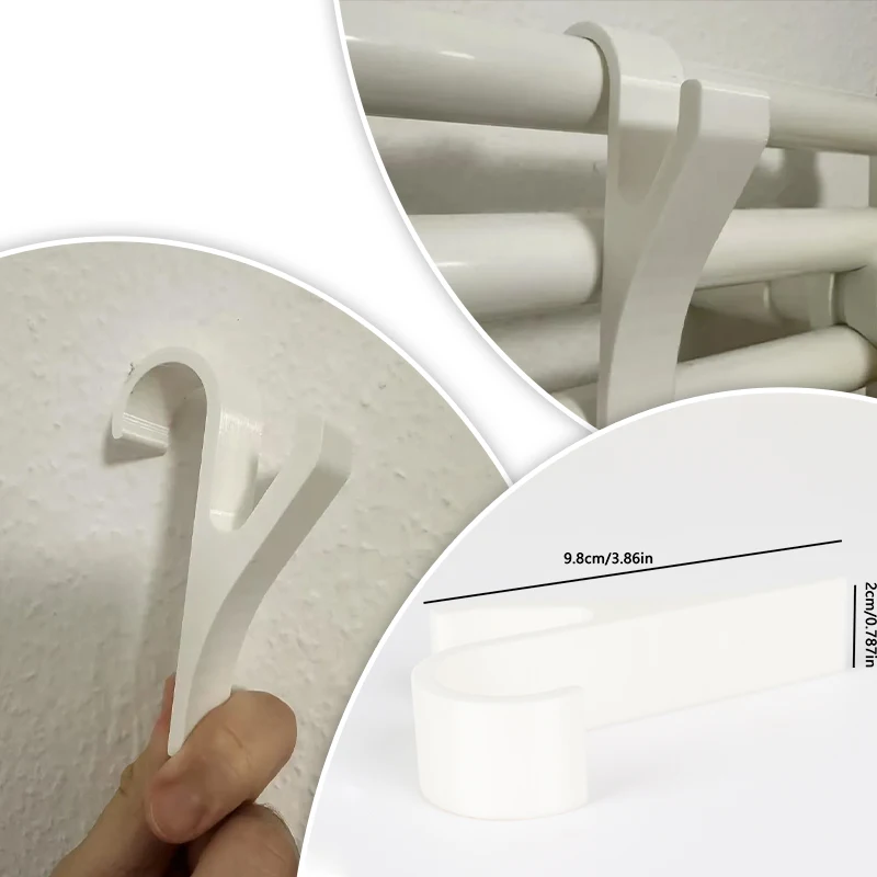 

RV Bathroom Shower Towel Holder Hanger Heated Radiator Rail Hooks Clips Storage Racks Clothes Scarf Hanger Hooks