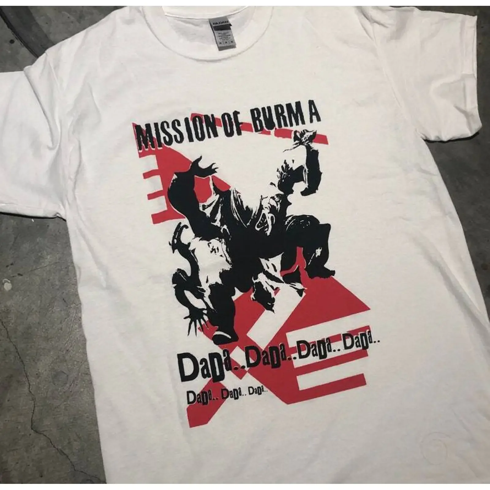 HOT Mission of Burma Band T Shirt Post Punk Hardcore vintage Washed Casual Versatile Top For Everyday Wear Stretched graphic
