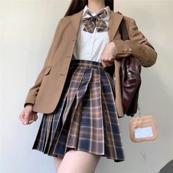 Donne studenti primavera autunno nuovi blazer Casual marrone giapponese manica lunga giacca cappotto bottoni liceo DK JK uniforme