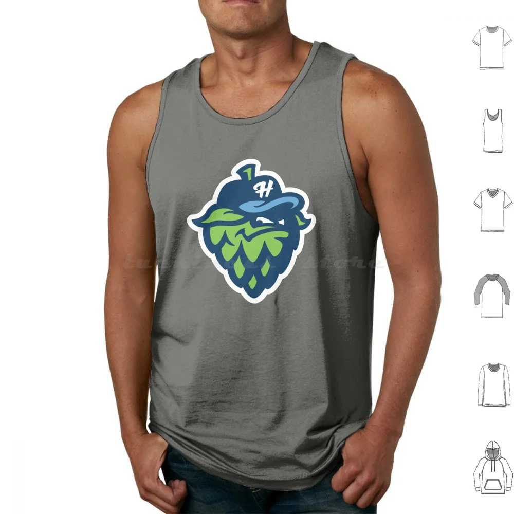 The Hillsboro Hops Camisetas sin mangas de algodón estampado Hillsboro Hops Hillsboro Oregon Portland Metropolitan Area Ron Tonkin Field