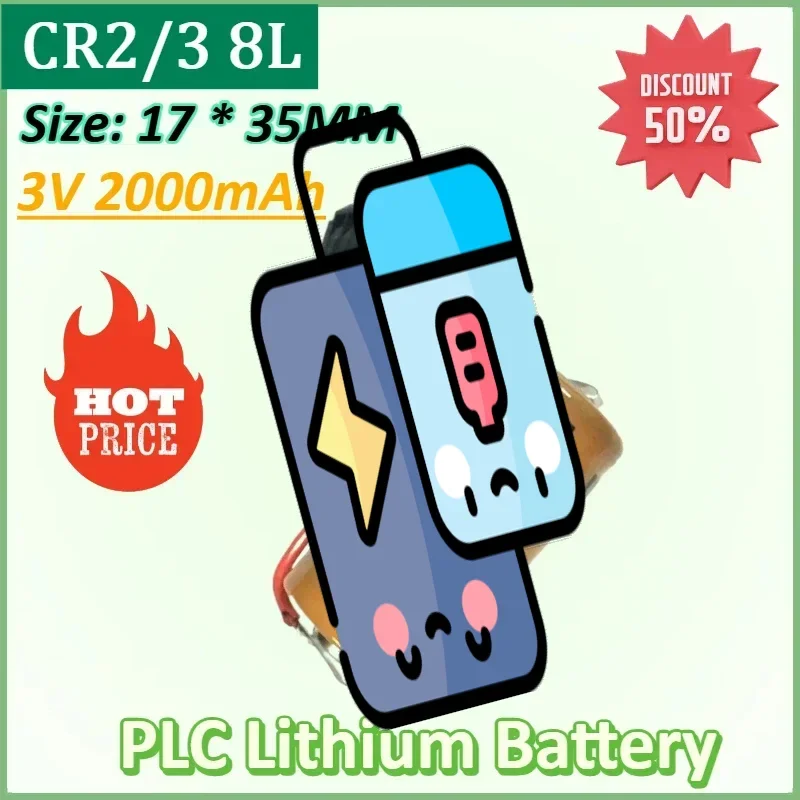 

CR2/3 8L 3V 2000mAh 150mA With Plug PLC Lithium Battery Accessories Size: 17 * 35MM