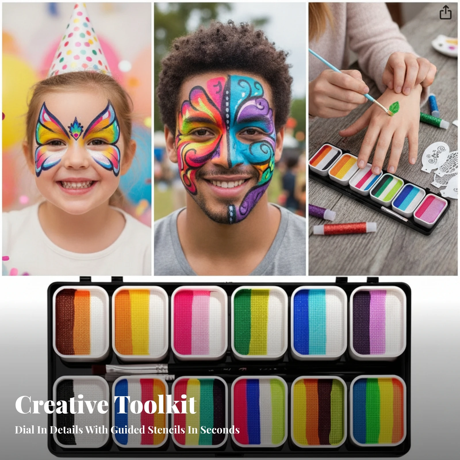 Face Paint Kit with Brushes an - Body Brush review and price