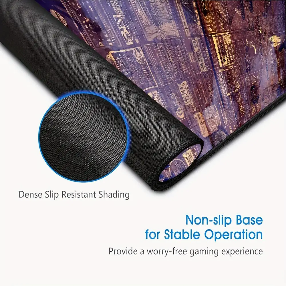 Oversized personalized gaming computer keyboard pad for office use with locked edge mouse pad