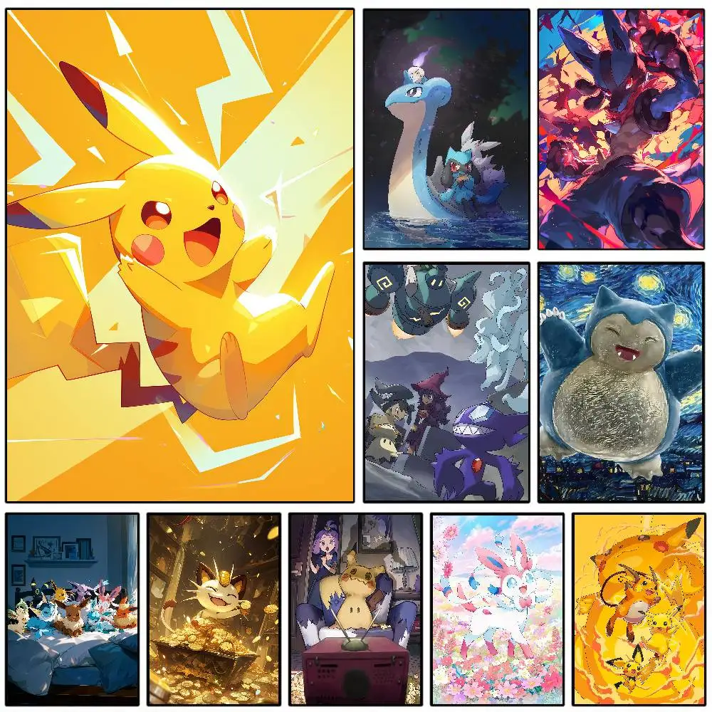 Pokemon Grass Type Collection Anime Poster HD Diamond Wall Art Waterproof Print Painting Bedroom Living Room Home Decor Gift