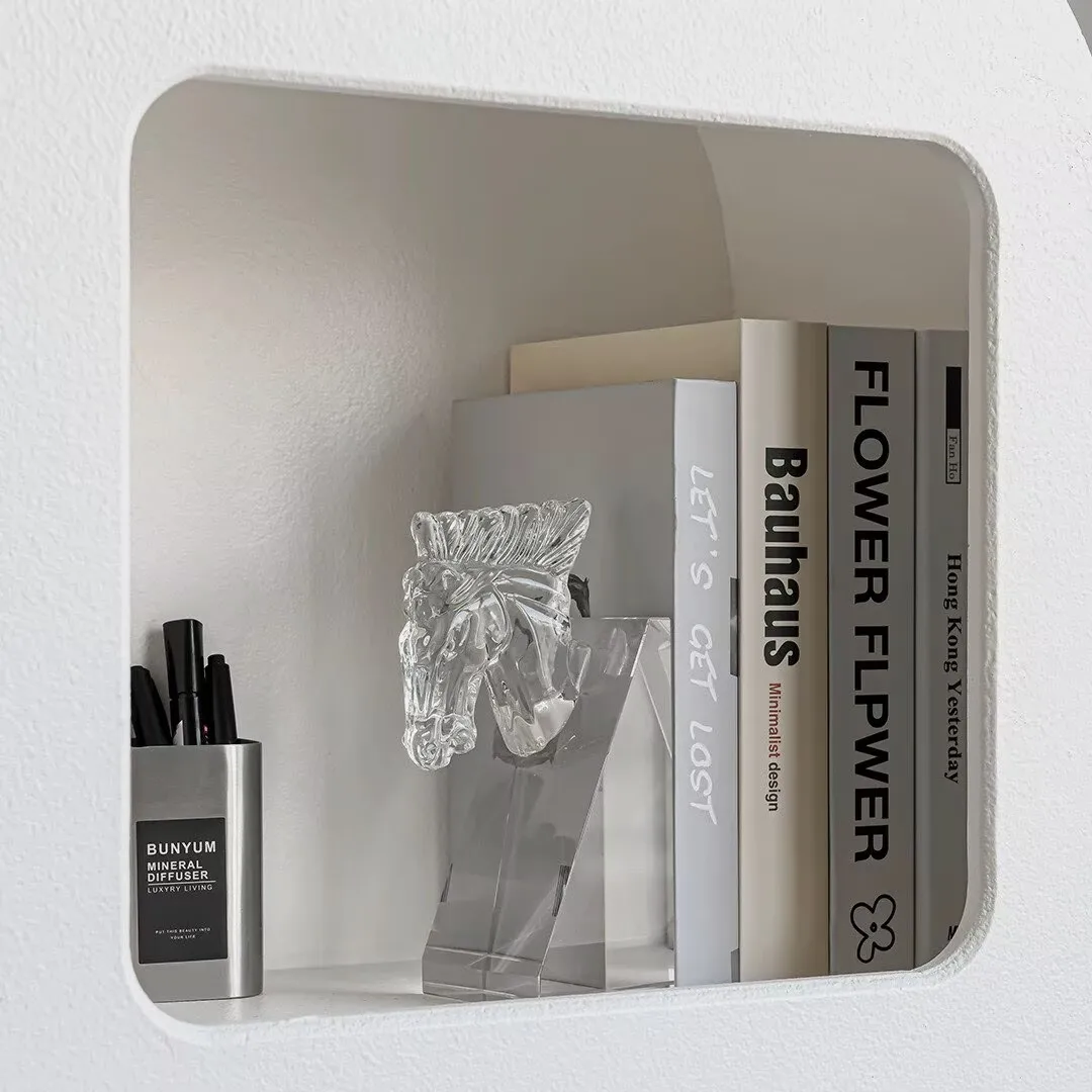 Room decor simulated animal sculpture creative crystal horse head book holder book stand decoration living room home decor gifts