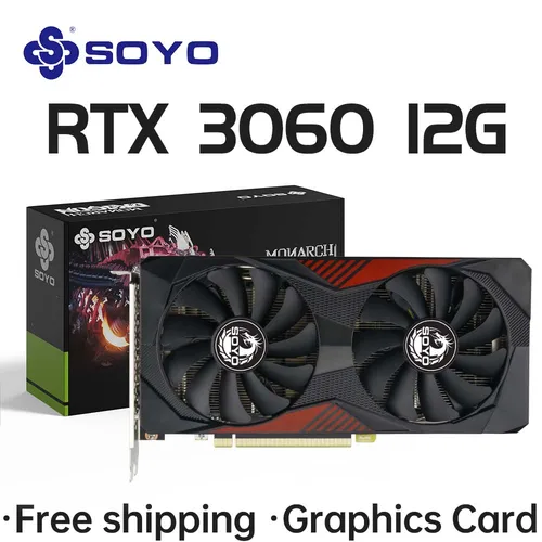 Imagen 2 del producto SOYO-nuevas tarjetas gráficas para juegos, NVIDIA GeForce 3060 RTX, 12GB, GDDR6, tarjeta de vídeo GPU de escritorio de 192 bits para PC