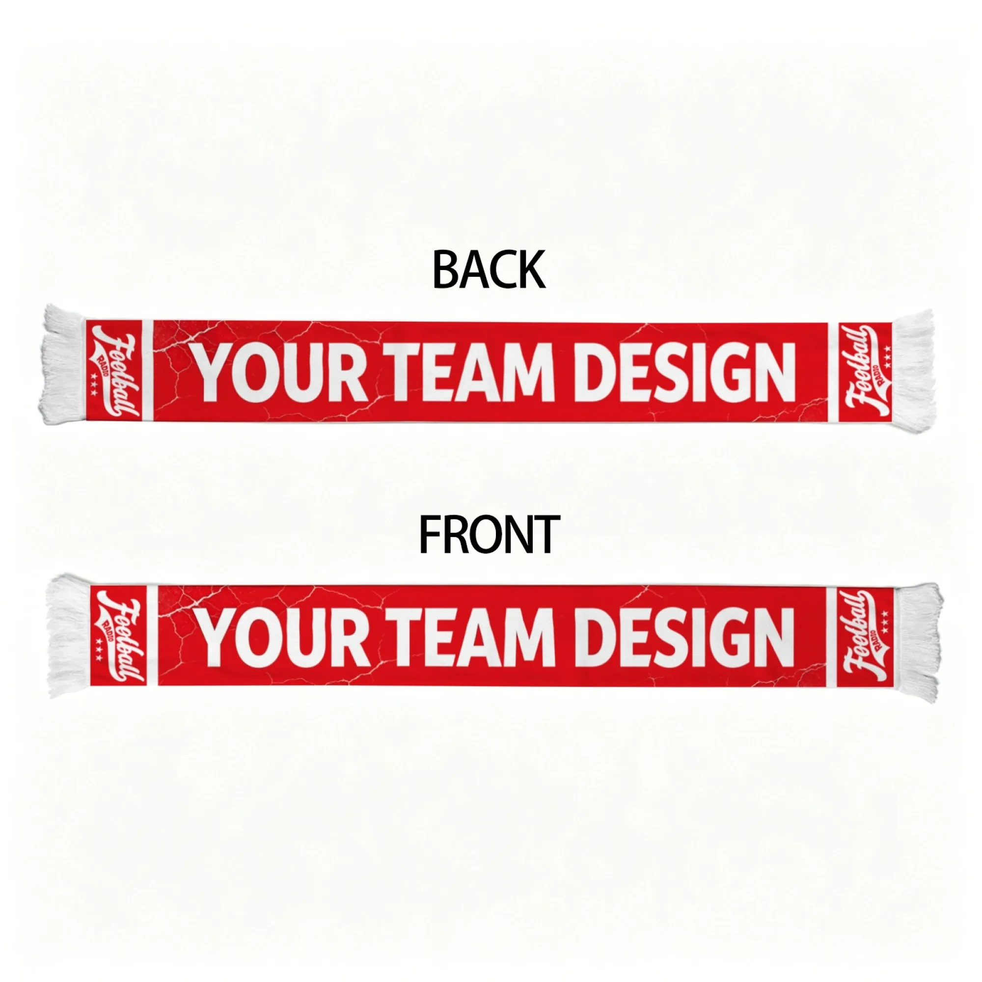 Custom Logo/Design Football Tassel Scarf Soccer Team Fans Knit Scarves OEM Service Small Bulk Order Winter Match Sports Club Men