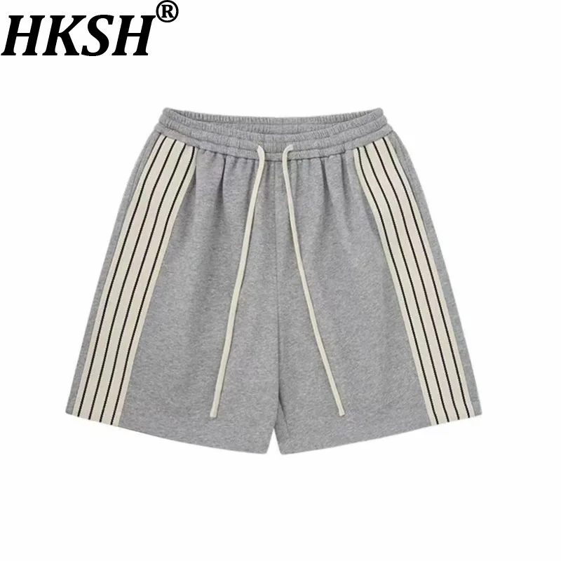 

HKSH Новые модные спортивные штаны для мужчин и женщин, весенние шорты с цветными блоками и полосками, брюки до колен, шикарные капри HK21311