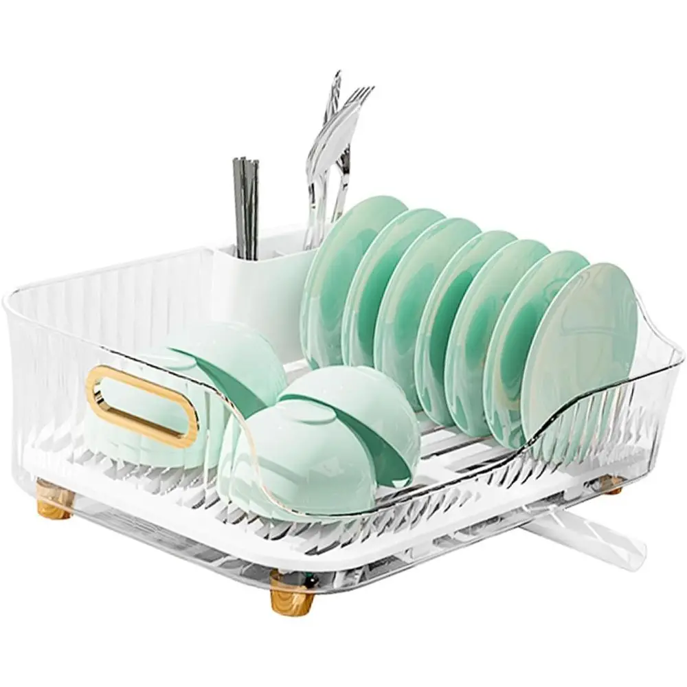 

Dish Drying Rack, Gold Dish Rack or Kitchen Counter, Detachable Drainer with Drain Holes, Space Saving Sink Organizer or Plates,