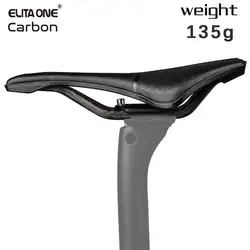 Elitaone 245x139mm MTB Road Bike Saddle Carbon Rails Short Nose Hollow Bicycle Seat for Comfortable Riding
