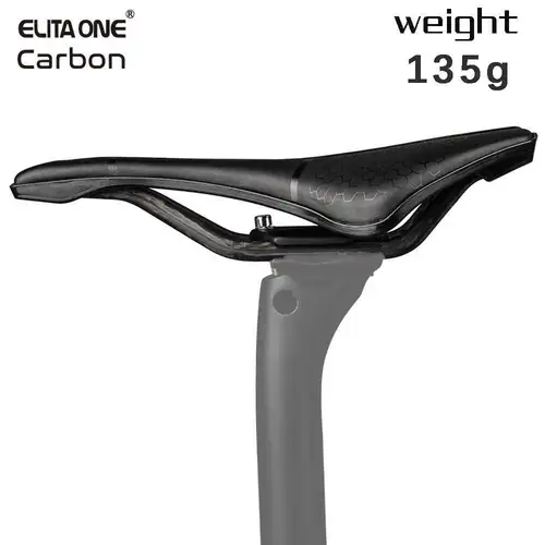 Imagen 1 del producto Elitaone 245x139mm MTB sillín de bicicleta de carretera rieles de carbono asiento de bicicleta hueco de nariz corta para una conducción cómoda