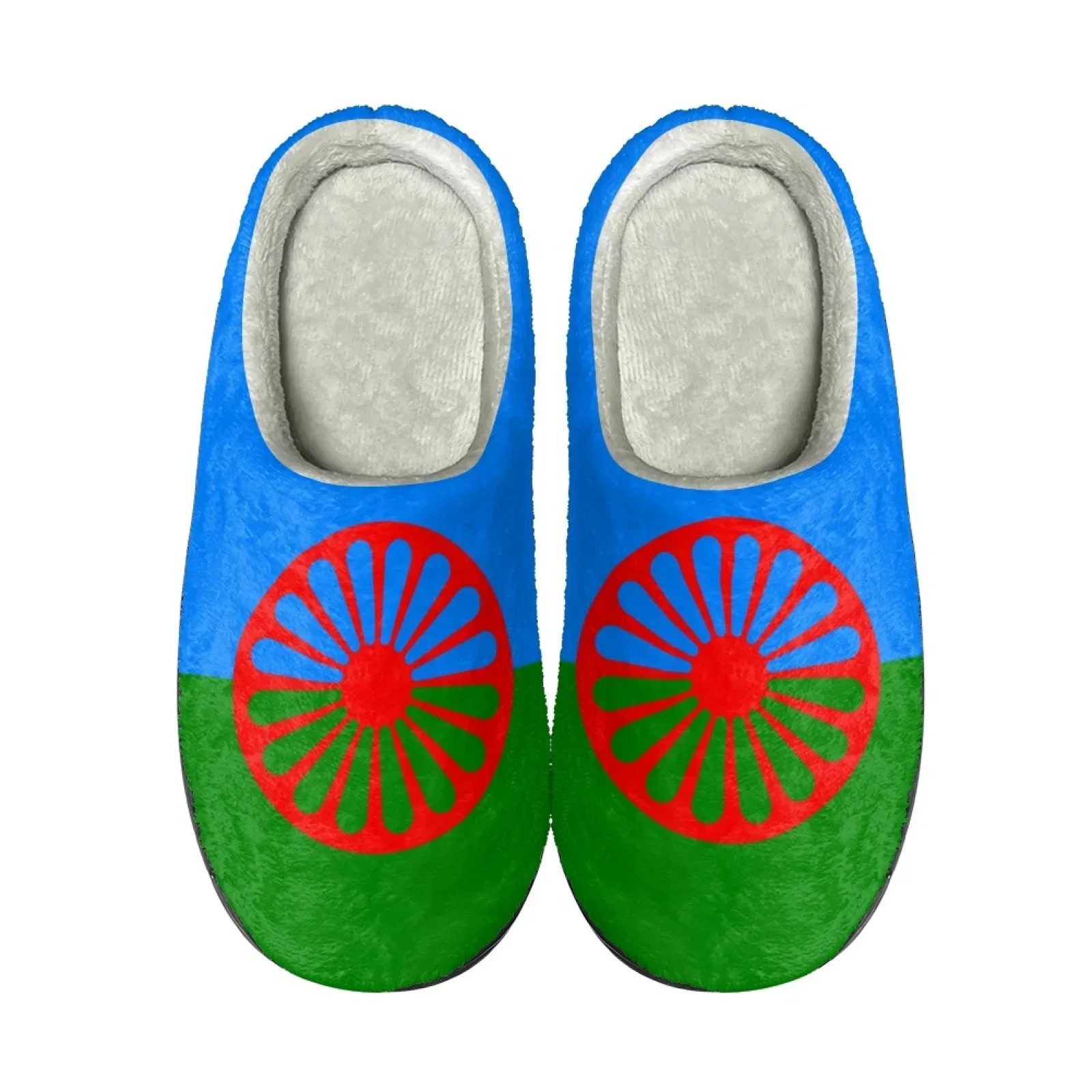

Romany Roma Travellers Flag Half Shoes For Women Mules Indoor Slippers Warm Cotton Slipper Mule Masculino Flannel Slides for Men