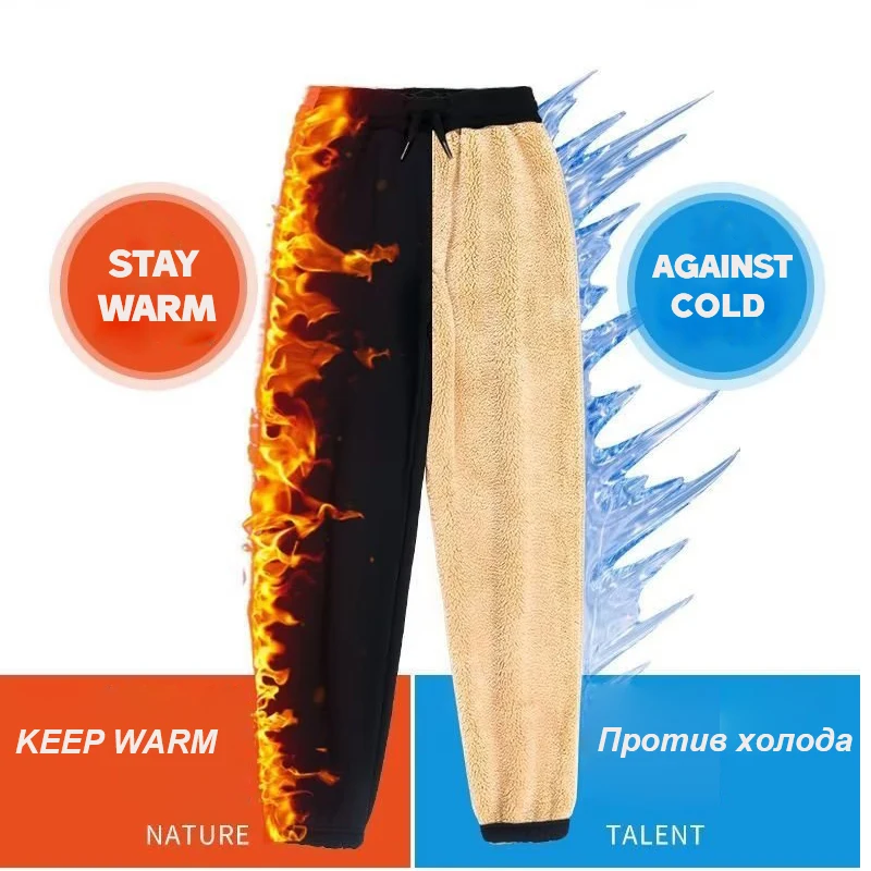 Men Winter Thick Warm Pants Mens Feelce Casual Joggers Pants Sweatpant Trousers Mens Autumn Fashion Thermal Sports Pants Male