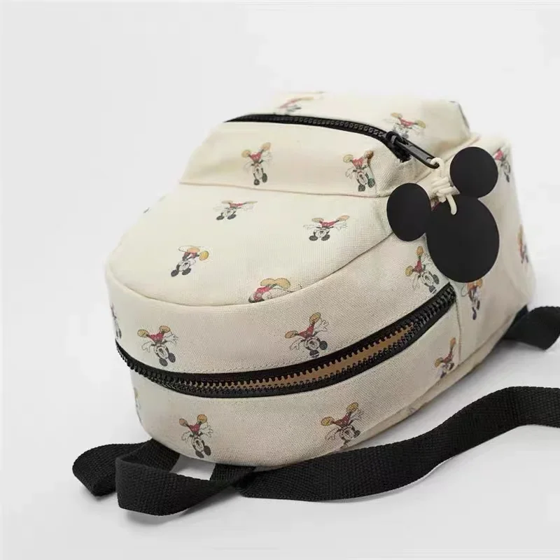 Disney Mickey New Children\'s Backpack Canvas Luxury Brand Fashion Children\'s School Bag Mini Cartoon Cute Print Women\'s Backpack