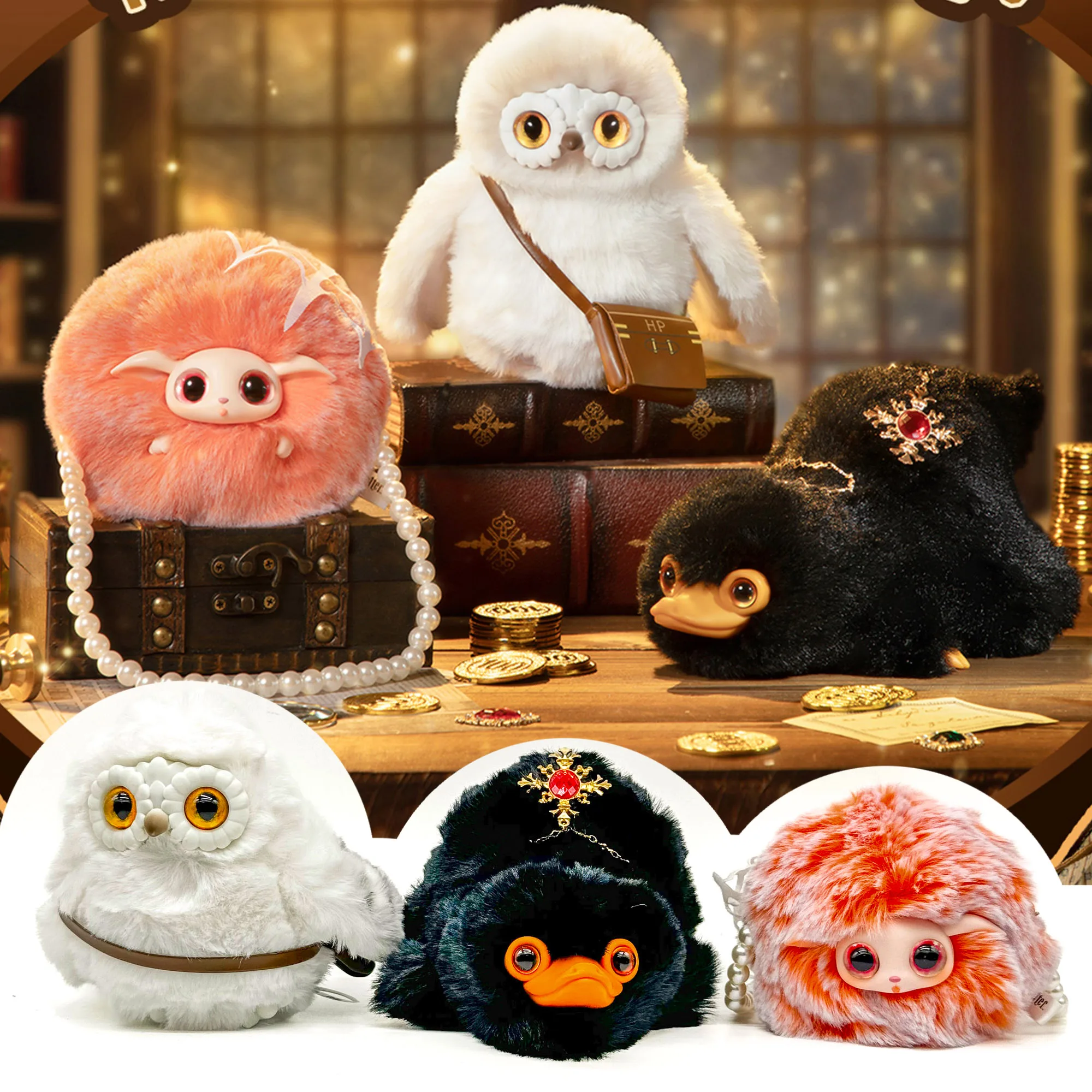

MINISO Гарри Поттер Звери Виниловая слепая коробка для лица Игрушка Hedwig Puffskein Niffler Мягкая плюшевая кукла-монстр для детей Рождественский подарок