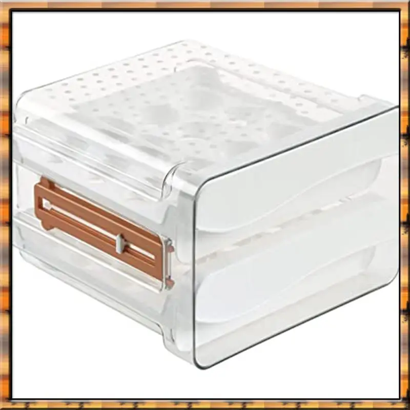 

Sep N12R 32 Capacity Egg Holder For Refrigerator,Egg Container For Refrigerator,2 Drawers Egg Storage Container Organizer Bin
