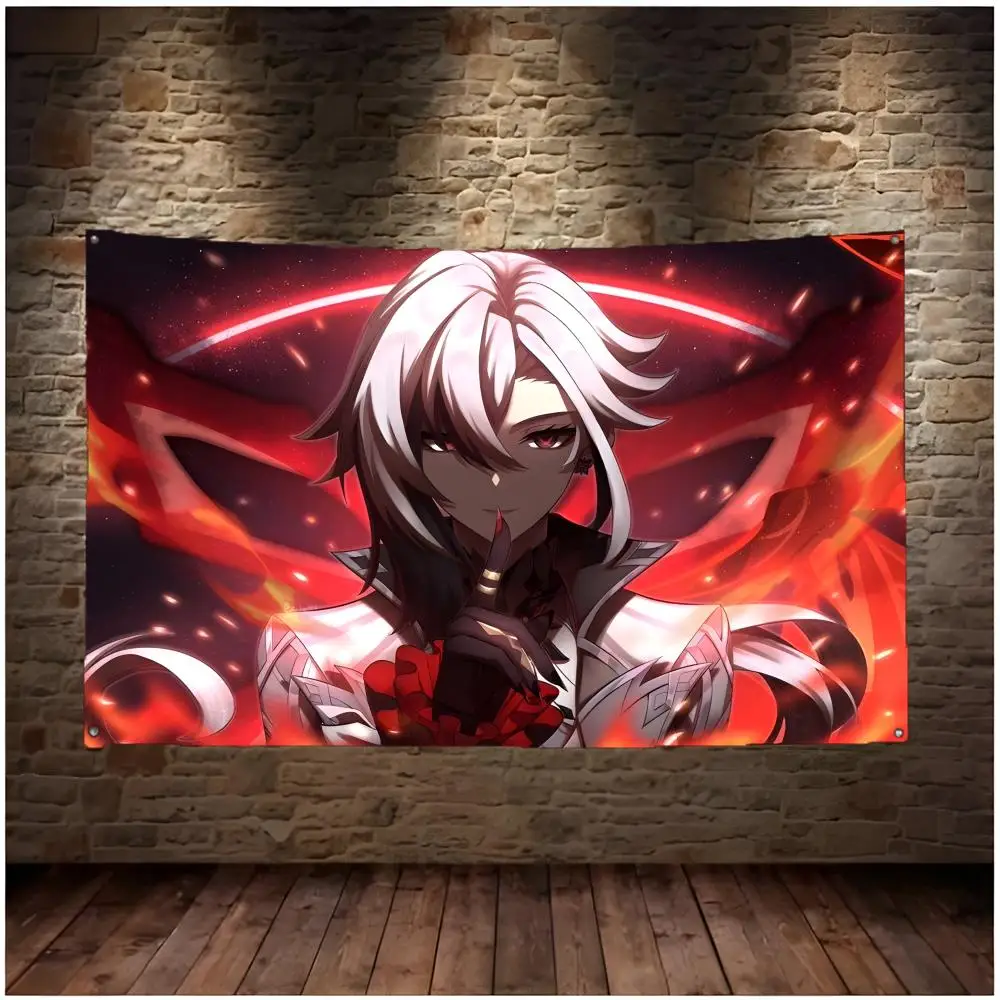 genshin impact Flags Daily four ring borderless design indoor outdoor decor easy hang install