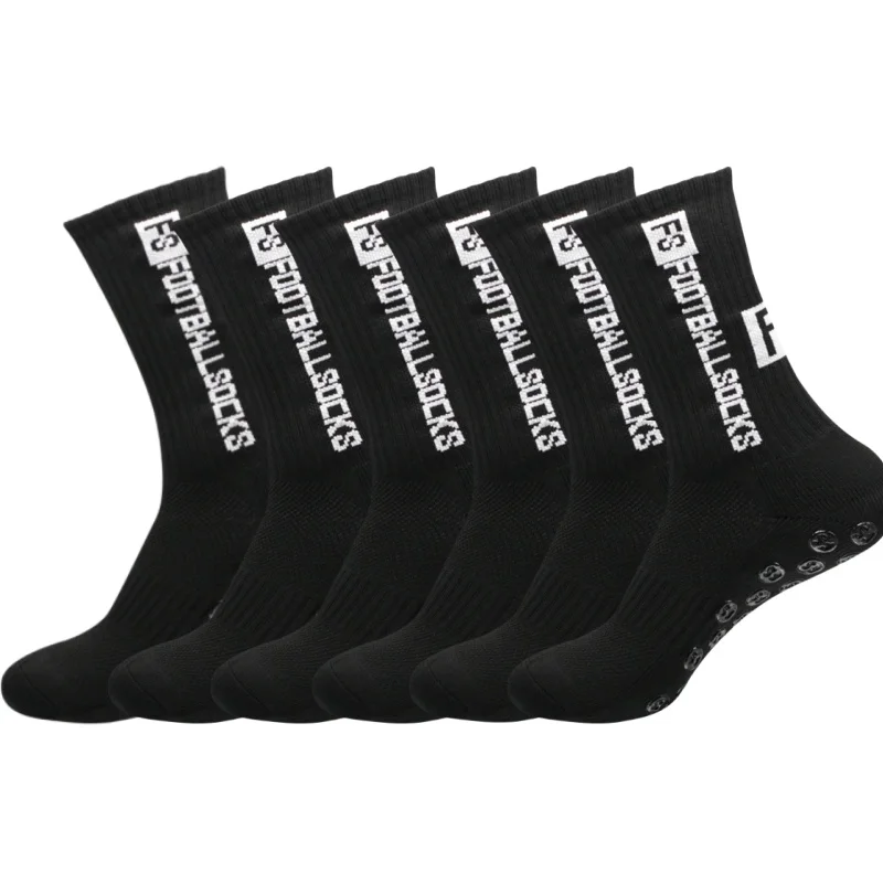 6 Paare/los FS Fußball Socken Neue Stil Runde Silikon Saugnapf Grip Anti Slip Fußball Socken Sport Männer Baseball Rugby socken