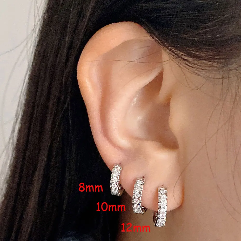 Rainbow CZ Huggies Hoop Earrings Girl Tiny Rings Cartilage Small Helix Piercing Tragus Conch Earlobe Circle Men Hoops Arete