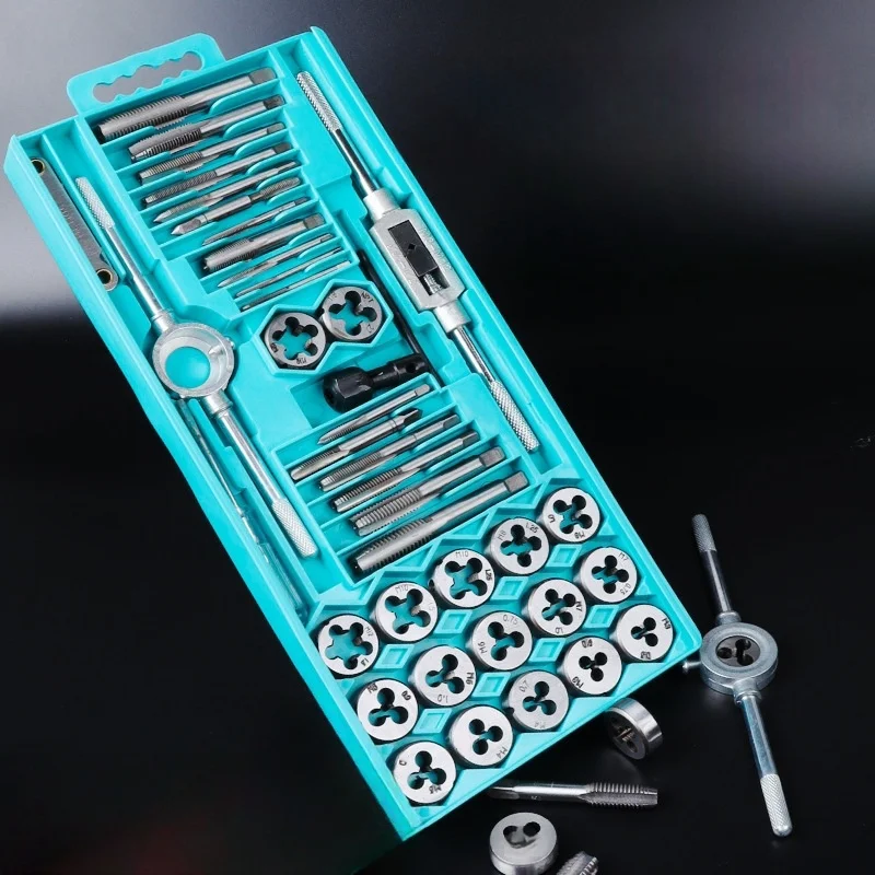 

40pcs tap and wrench set, screw tapping wrench, manual tapping tool, drill bit threading hardware tool