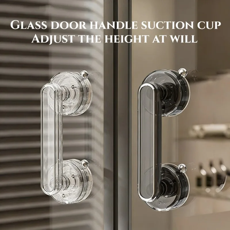 Glass Door Handle Suction Cup Pull Handle Sliding Door No Drilling Bathroom Window Bathroom Door Sliding Handle Cabinet Strong