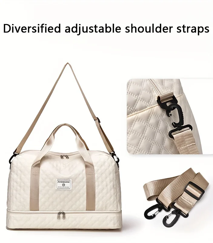 Lässige Nylon-Reisetasche, Große Kapazität für Sport- und Fitness-Aufbewahrung, Tragbare Weekender-Übernachtungstasche mit Mehreren Fächern – Detail 11