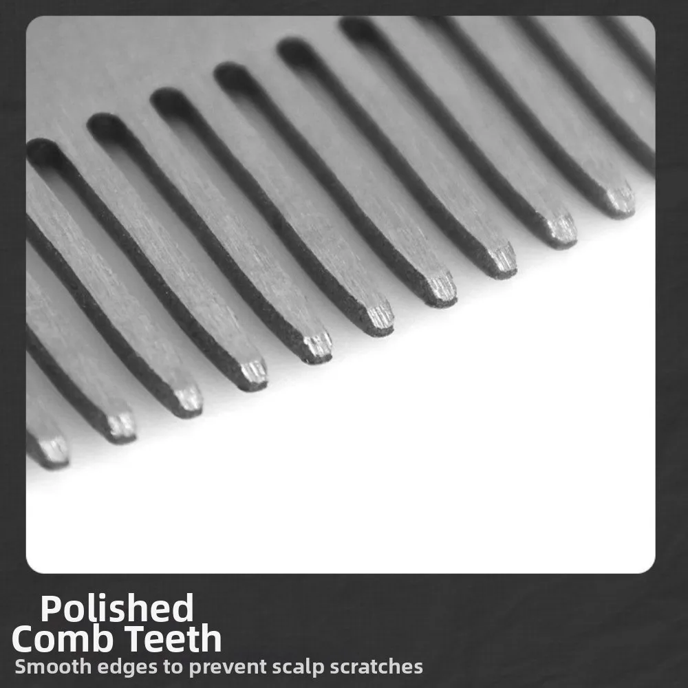 Portable Stainless Steel Beard Comb Fine and Coarse Teeth Multi-Function Double-sided Hairdressing Comb Anti-Frizz Pocket Size