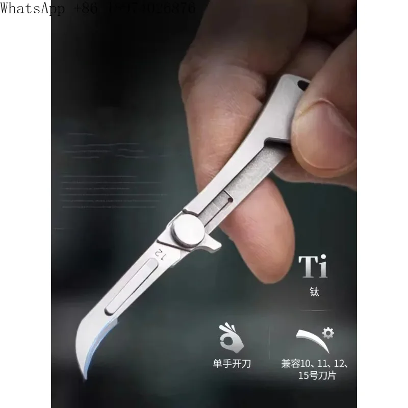 suitable-for-titaner-titanium-alloy-folding-knife-mini-pocket-key-knife-curved-hook-one-handed-utility-knife
