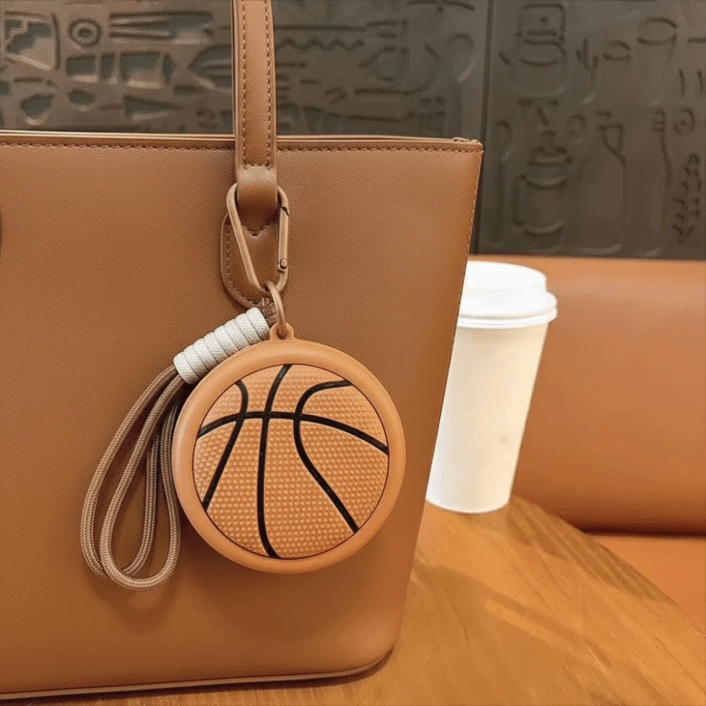 Cartoon Sporty Ball Shaped Coin Purse Waterproof Trendy Headphone Pouch Basketball Small Size Storage Bag Personal Use