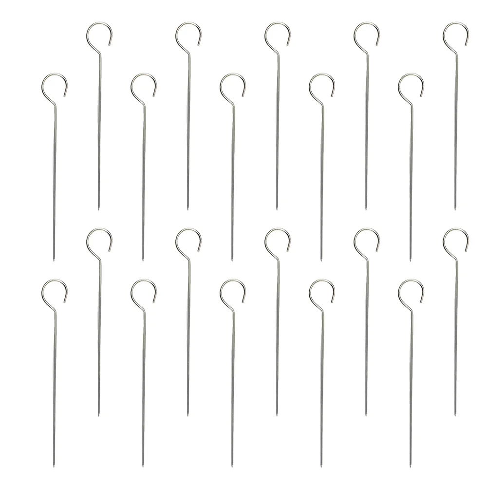 

20 Pcs Stainless Steel Goose Tail Needle Safe BBQ Tools Skewers Barbecue Outdoor Sticks for Utensils Accessories