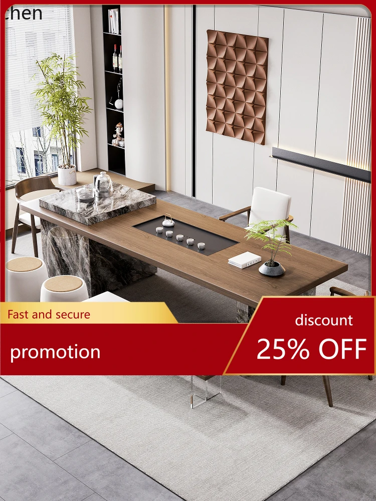 HXL Solid Wood Tea Table and Chair Set Island Table for Home Office Large Tea Table