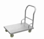 Stainless Steel Flatbed Cart - Logistics Transport Trolley, Warehouse Silent Push Cart, Stainless Steel Hand Truck