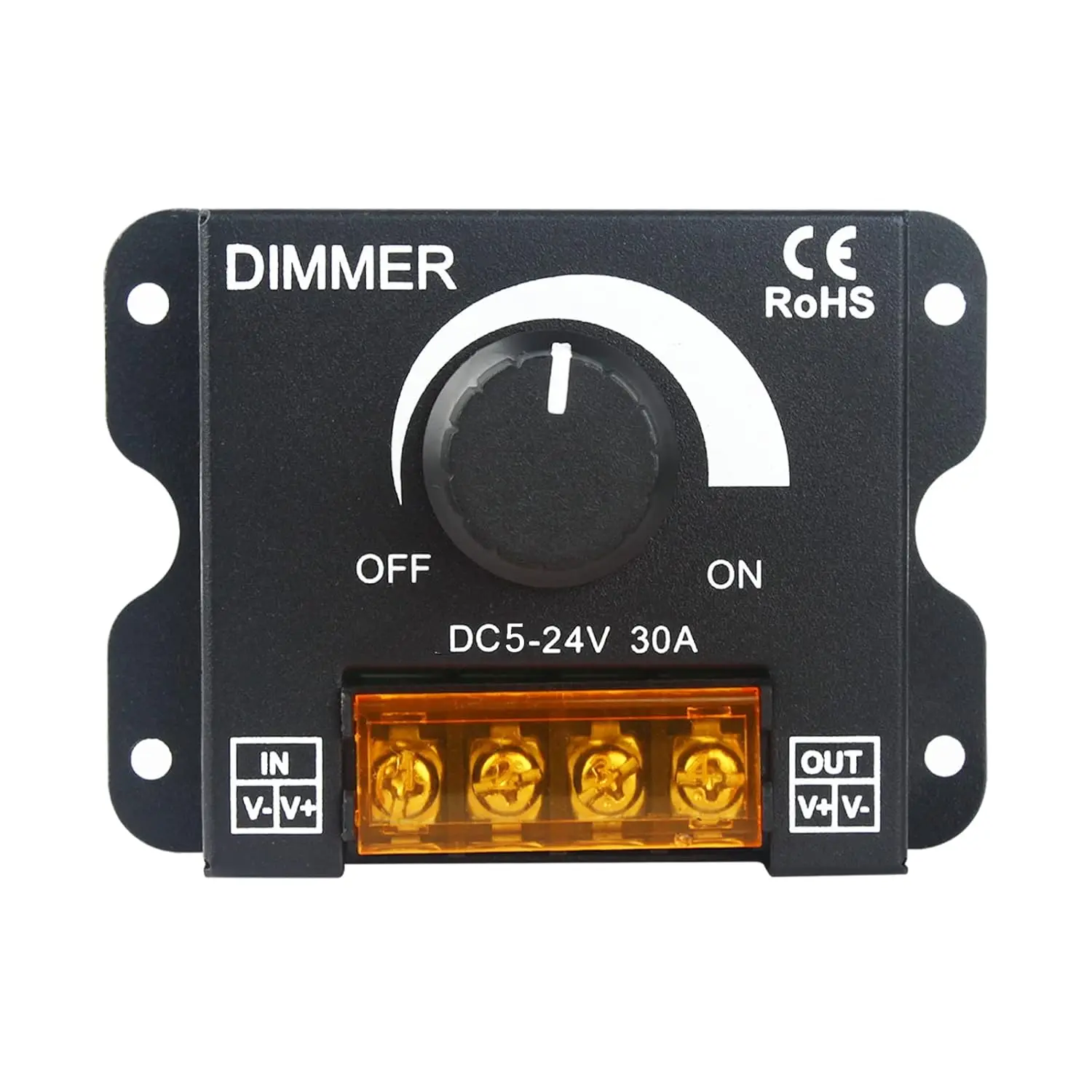LED Dimmer Switch DC 12V 24V 8A30A Brightness Adjustable Controller for Car RVSingle Color LED Strip Light LED Dimming