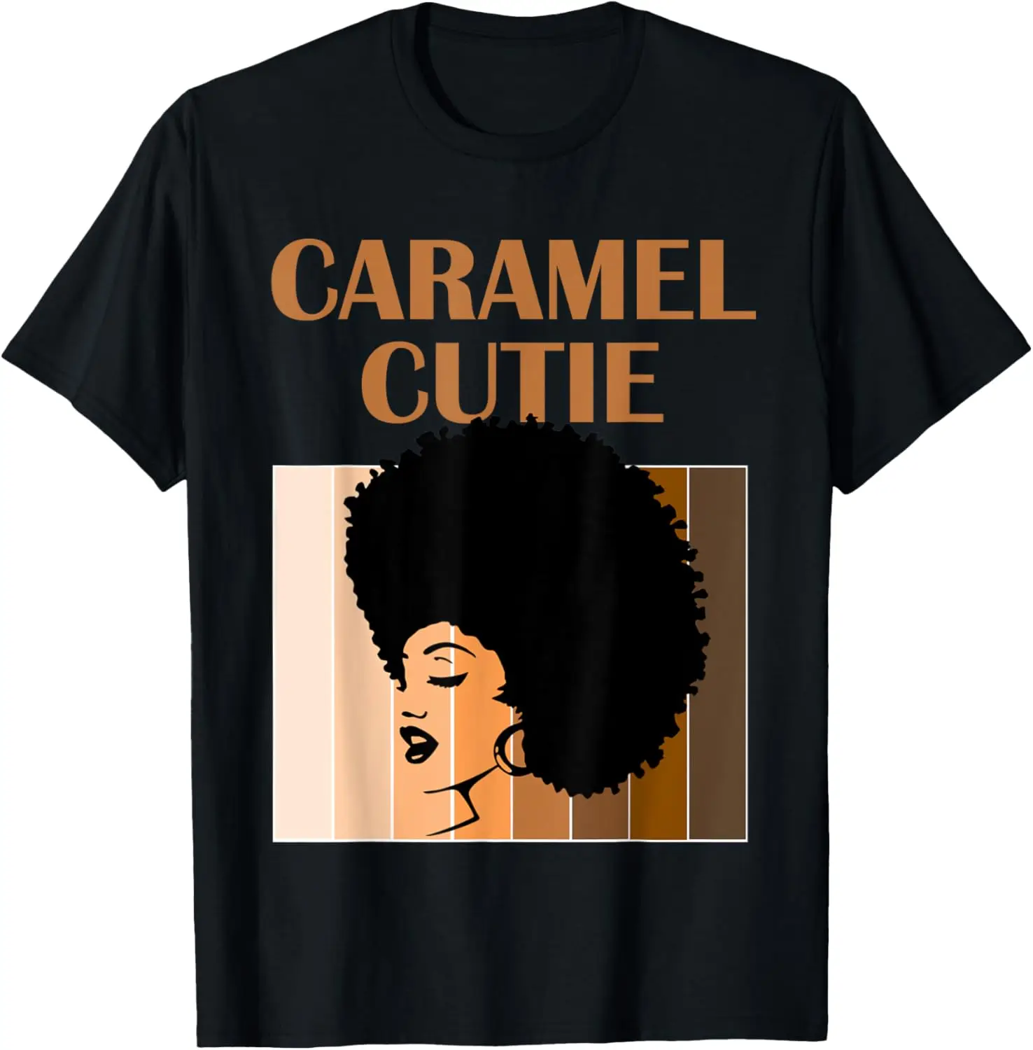 Caramel Cutie Ladies' Cute Novelty Graphic African Heritage T-Shirt