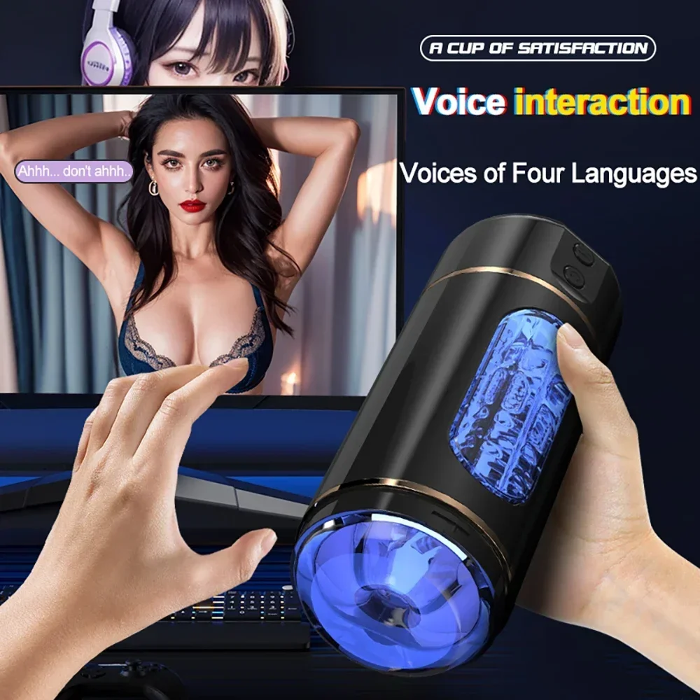 Automatic Male Masturbator Cup Adult Pussy Toy with Vibrating Thrusting Sucking Pocket Sexual Juguetes Sex Toys for Men Pleasure