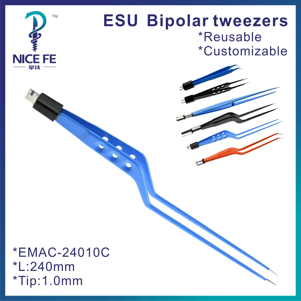 

Reusable Bipolar tweezers Forcep Aesculap fiche plate tab connector Electrocoagulation Electrode Connection Surgical tool