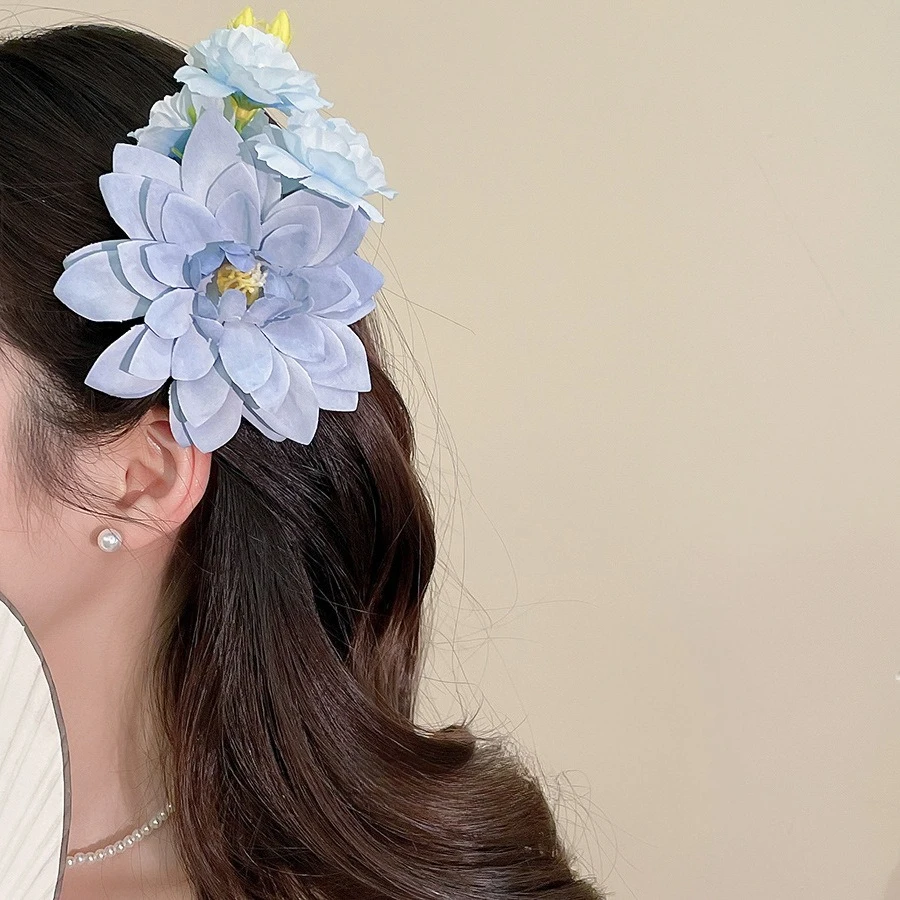 

Fabric Flower Hair Clip Sophisticated and Elegant Duckbill Clip Luxe, Niche Hair Accessory for Women