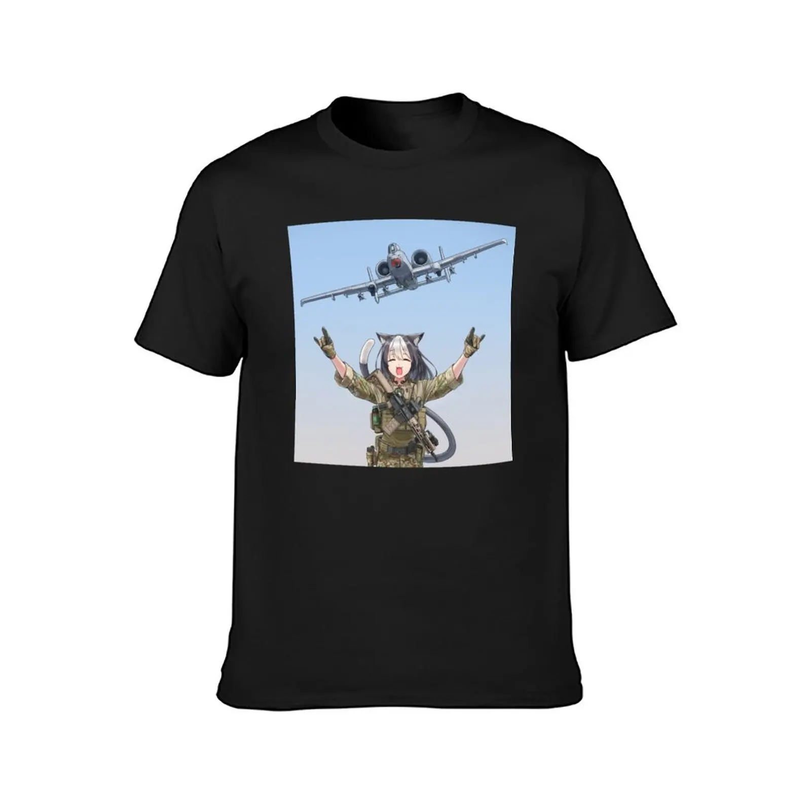 CAT GIRL A-10 THUNDERBOLT _quot_BRRRT_quot_ T-Shirt quick drying graphics summer top new edition funny t shirts for men