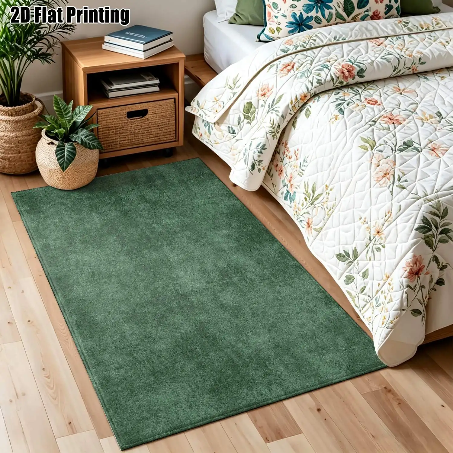 1Pc 2D Printed Carpet: Dark Green Abstract Texture, Nordic/Instagram/Modern Minimalist/European/Vintage Geometric Style, Home Decor Floor Mat, Multi-Size, Machine Washable, for Entrance, Dining, Foyer, Bedroom, Study, Living Room