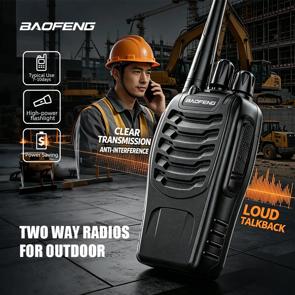 2/10PCS Baofeng BF-888S Walkie Talkie Dual Band Portable Long Range UHF 400-470MHz USB/EU/US Ham Two Way Radio